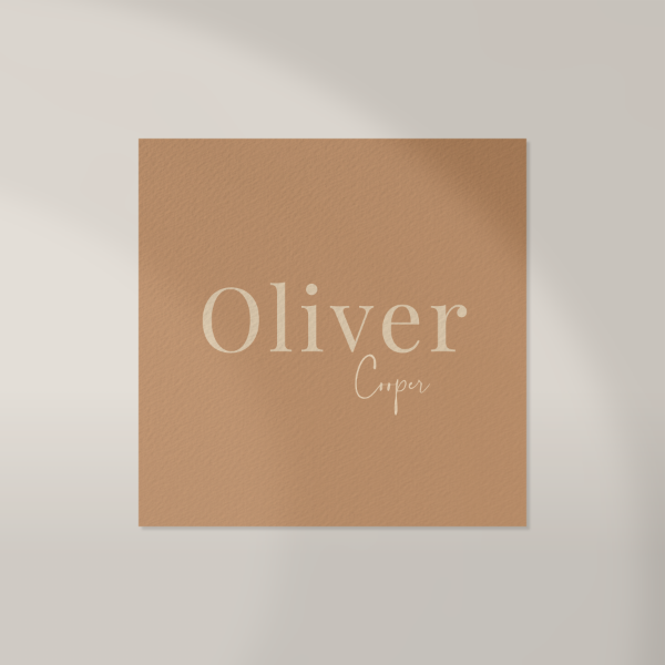 Voorkant geboortekaartje Oliver