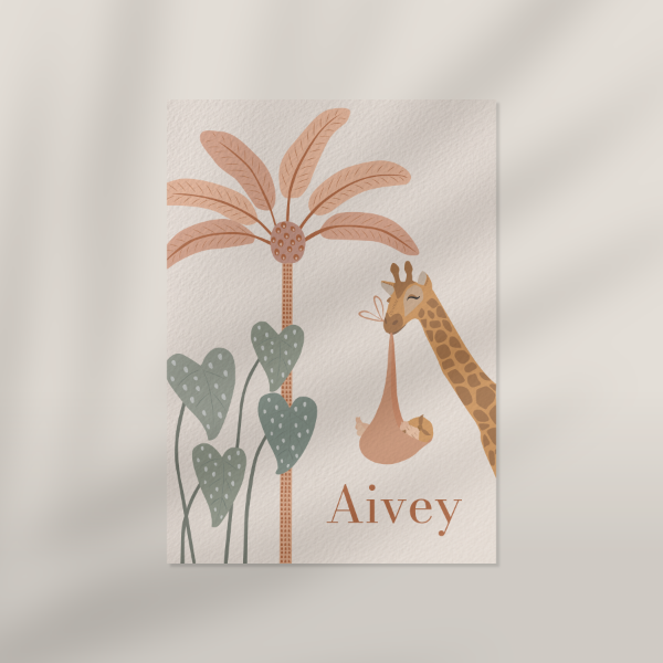 Voorkant geboortekaartje Aivey