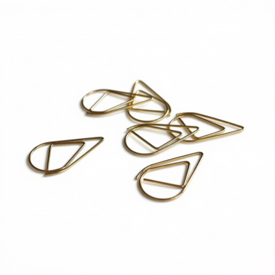 Goudkleurige paperclip "Druppel"