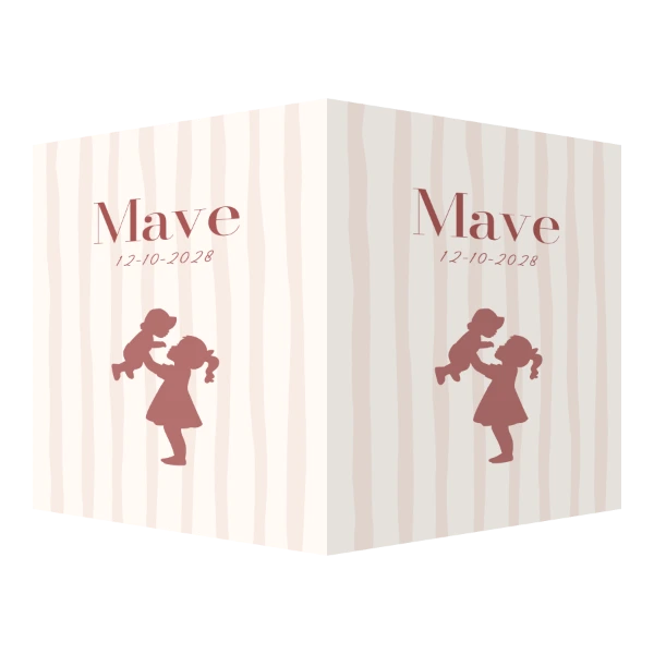 Silhouet grote zus met baby