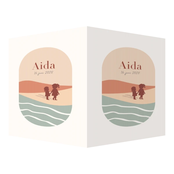 Staand raambord Silhout zusjes landschap