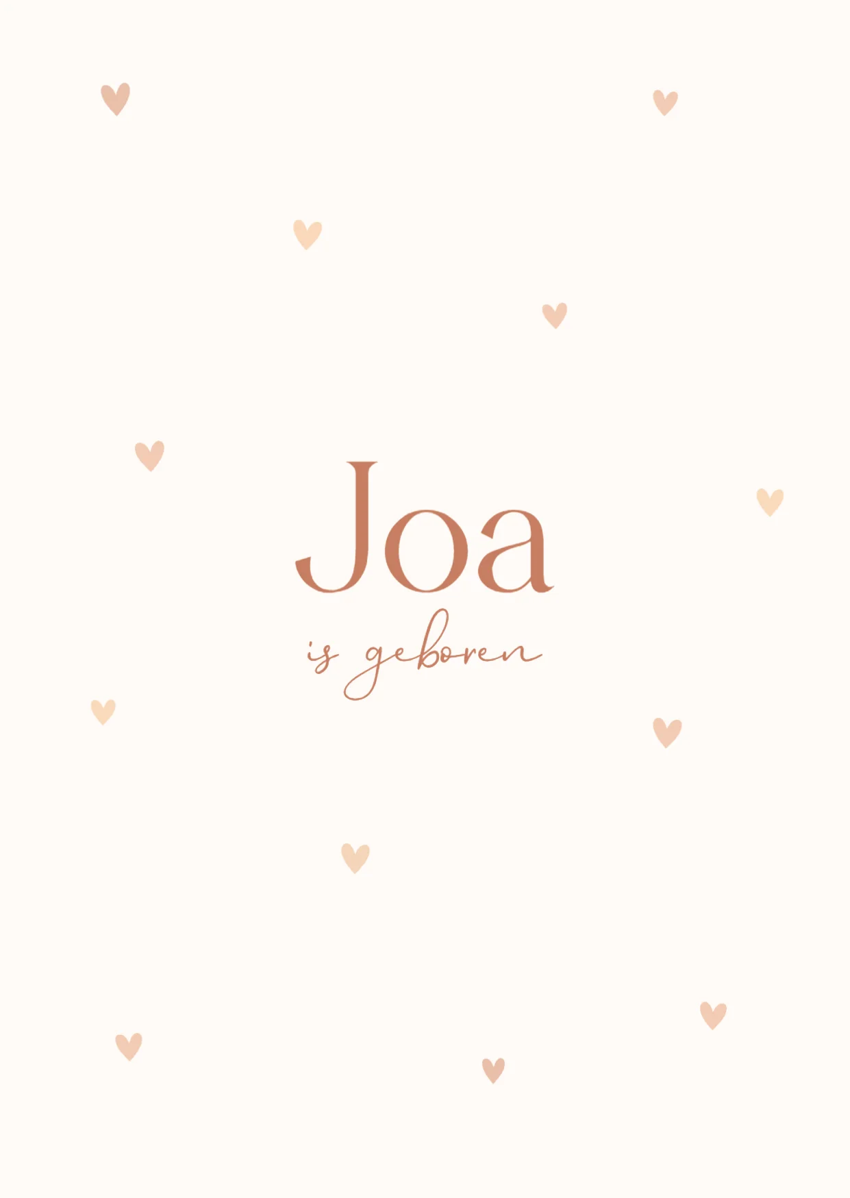 Geboortekaartje met hartjes