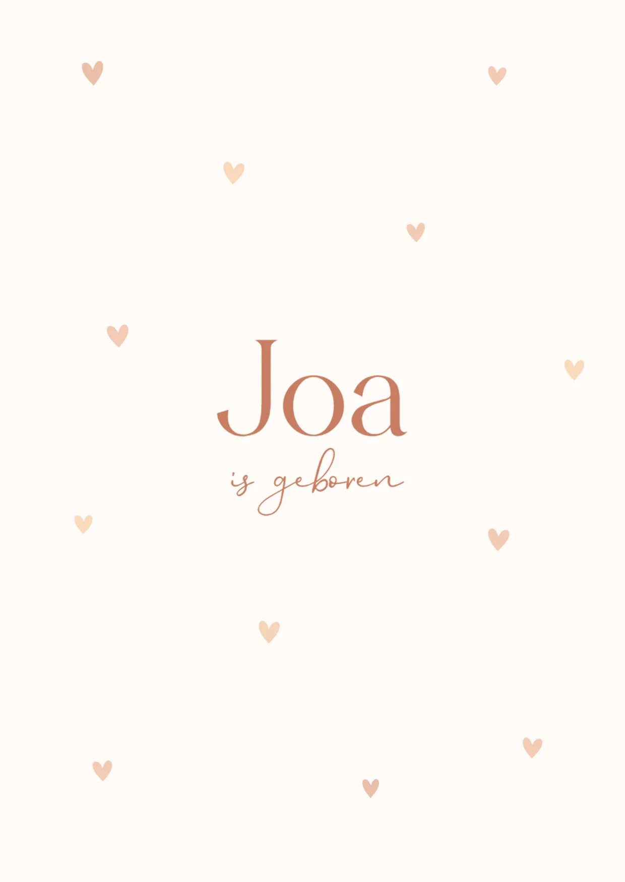 Geboortekaartje met hartjes