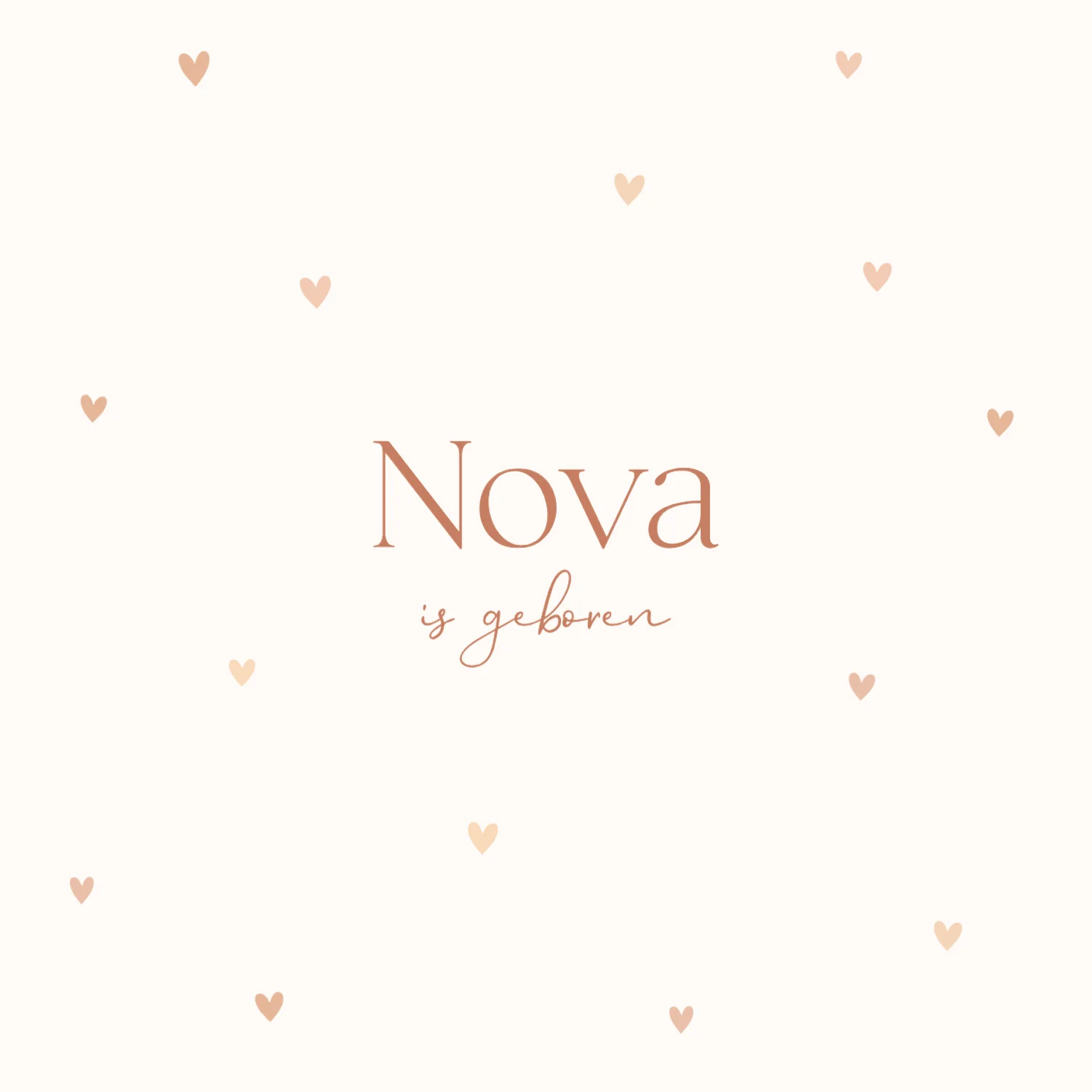 Geboortekaartje met hartjes