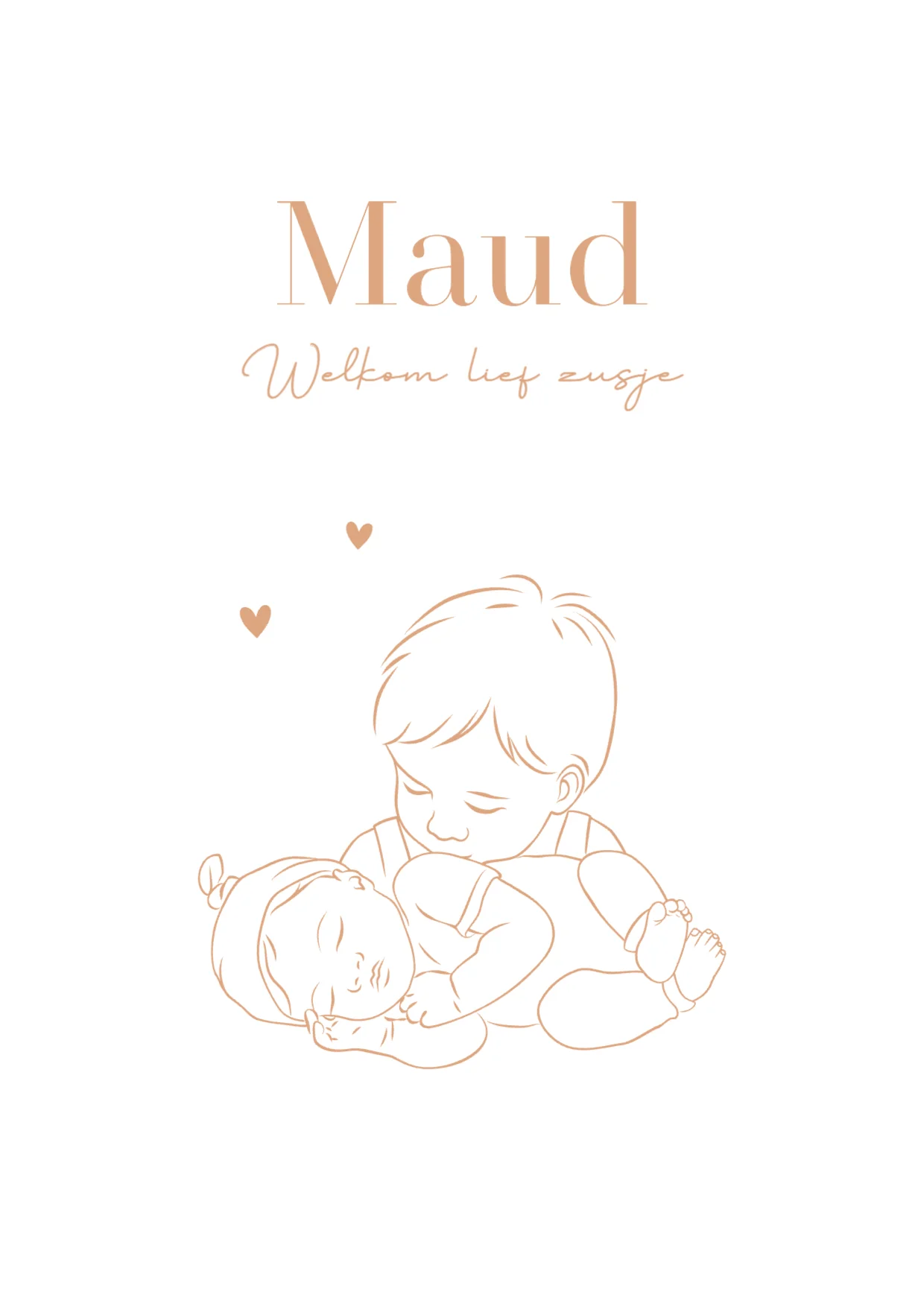 Broertje met slapende baby