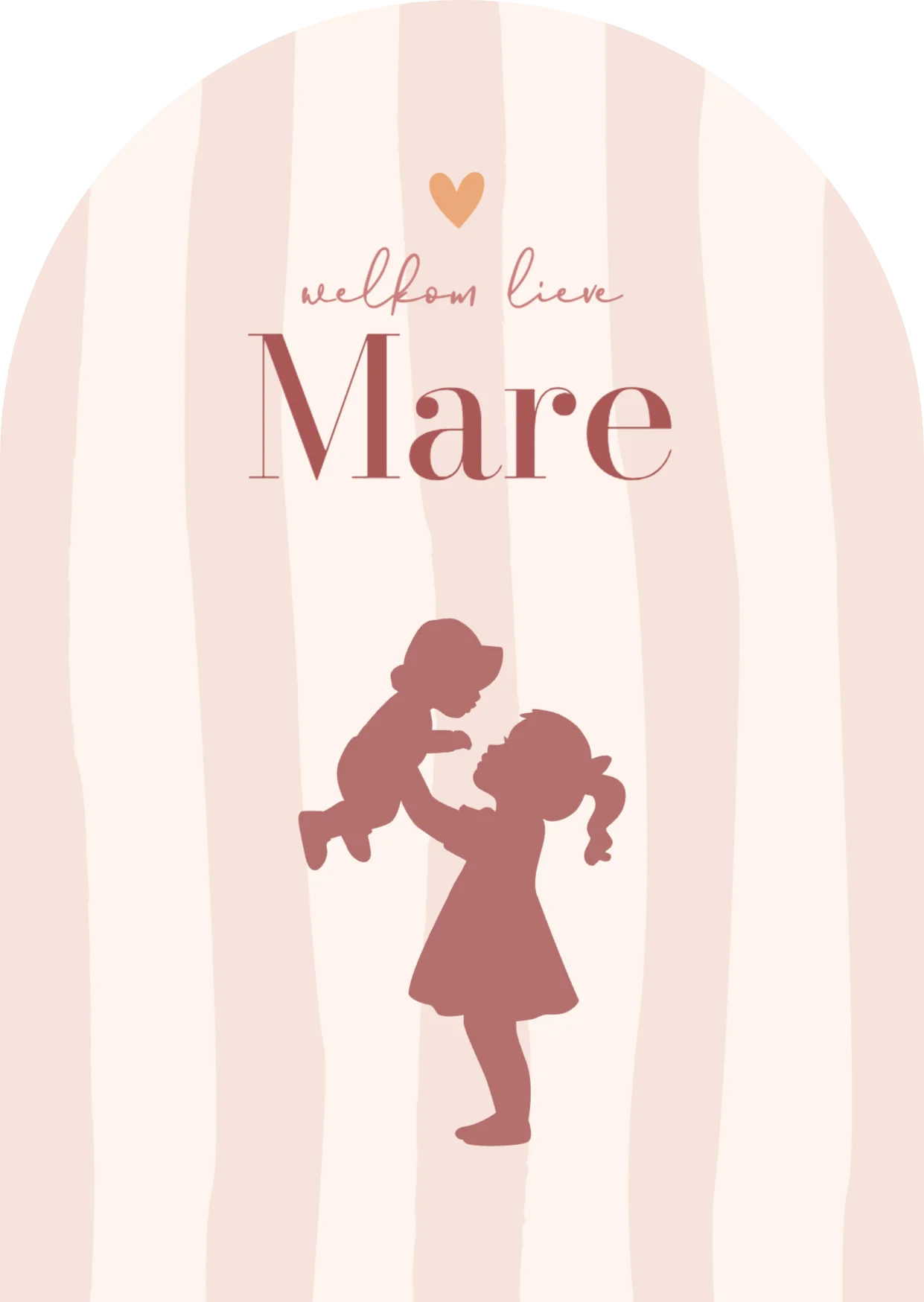 Silhouet grote zus met baby