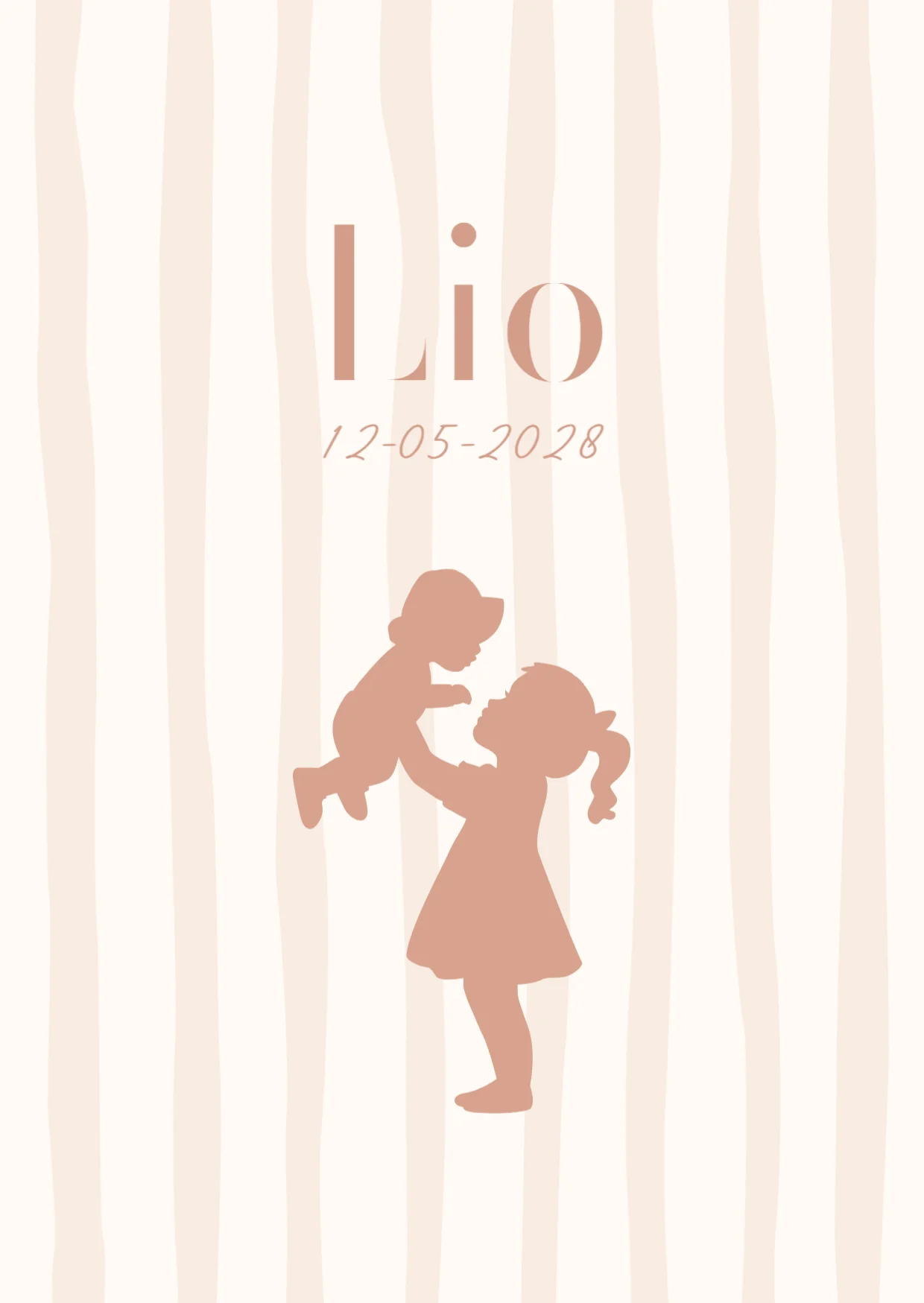 Silhouet grote zus met baby