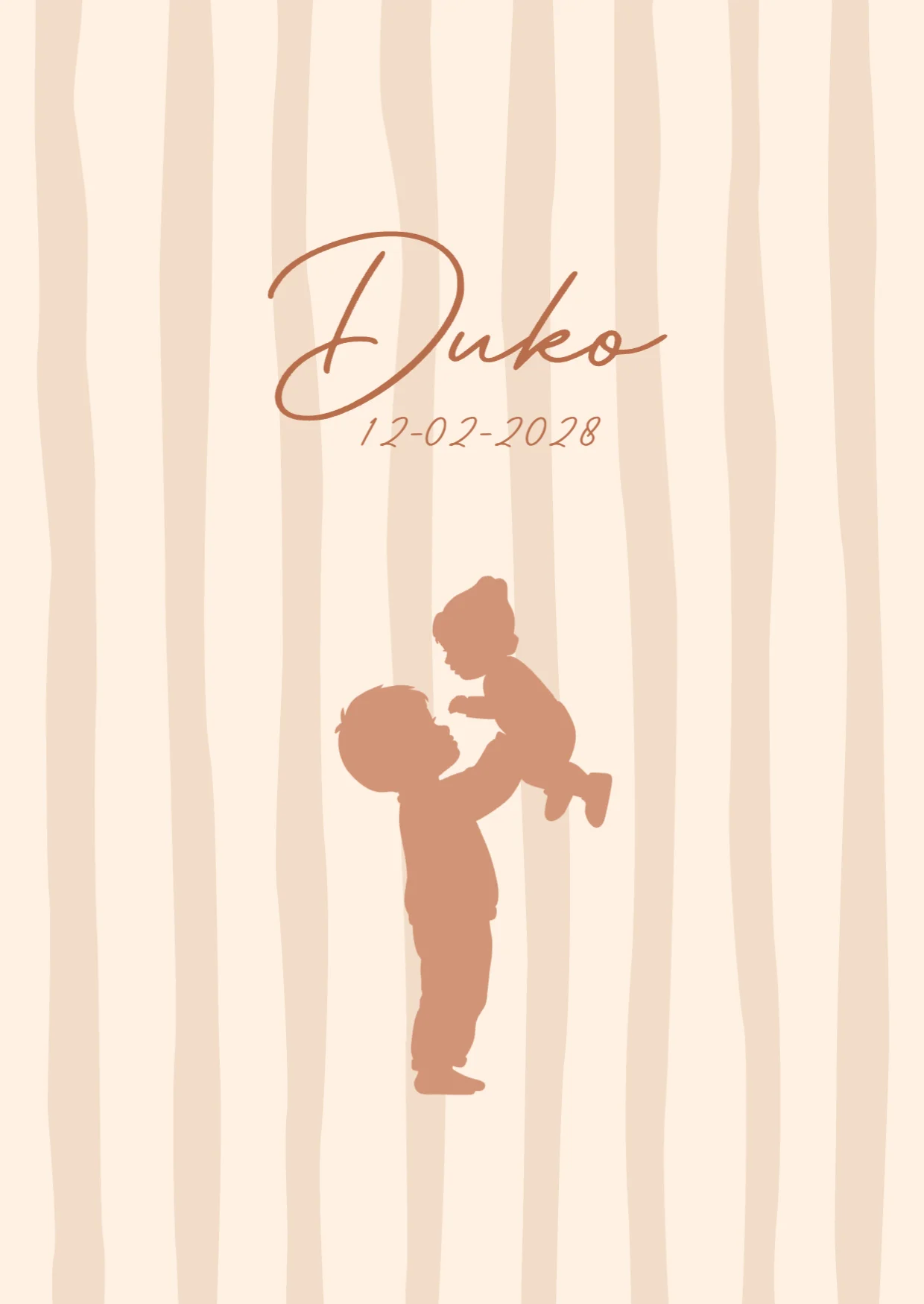 Silhouet grote broer met baby