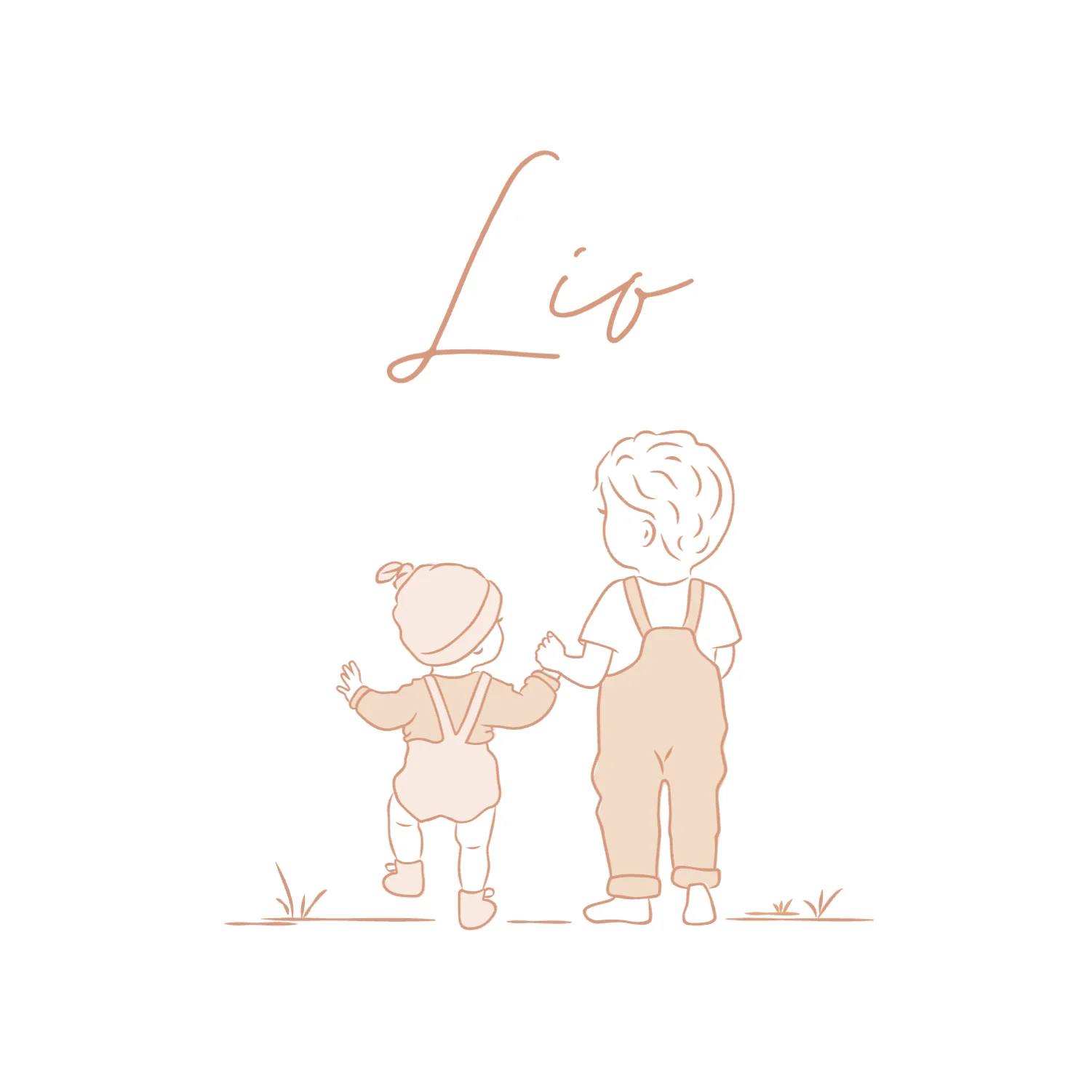 Lijntekening met grote broer