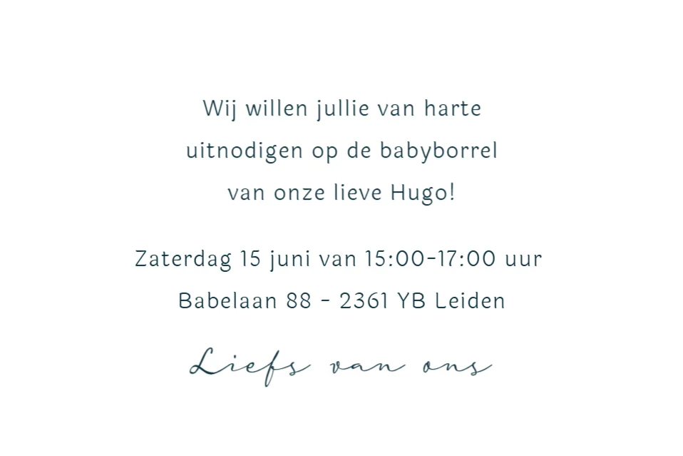 Baby met knuffel - Terug