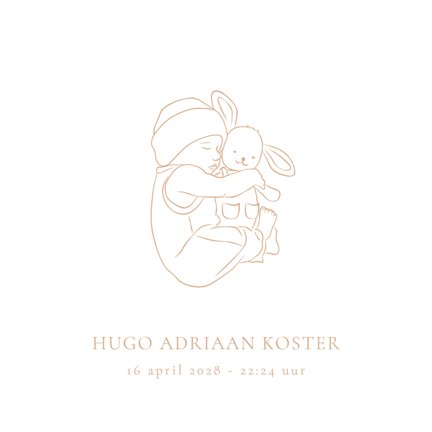 Baby met knuffelkonijn