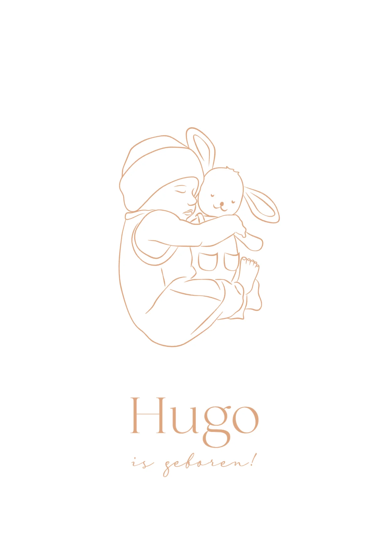 Baby met knuffelkonijn