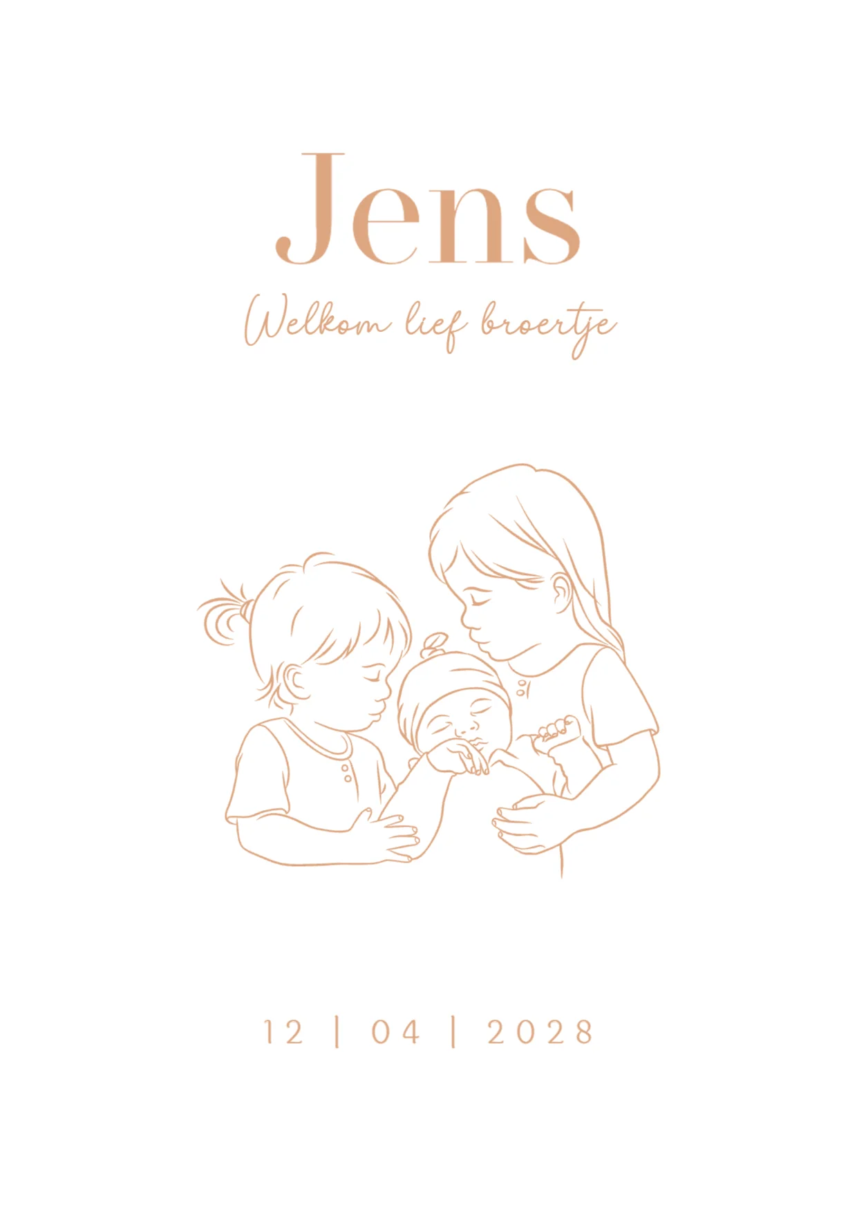 Derde kindje met twee zussen