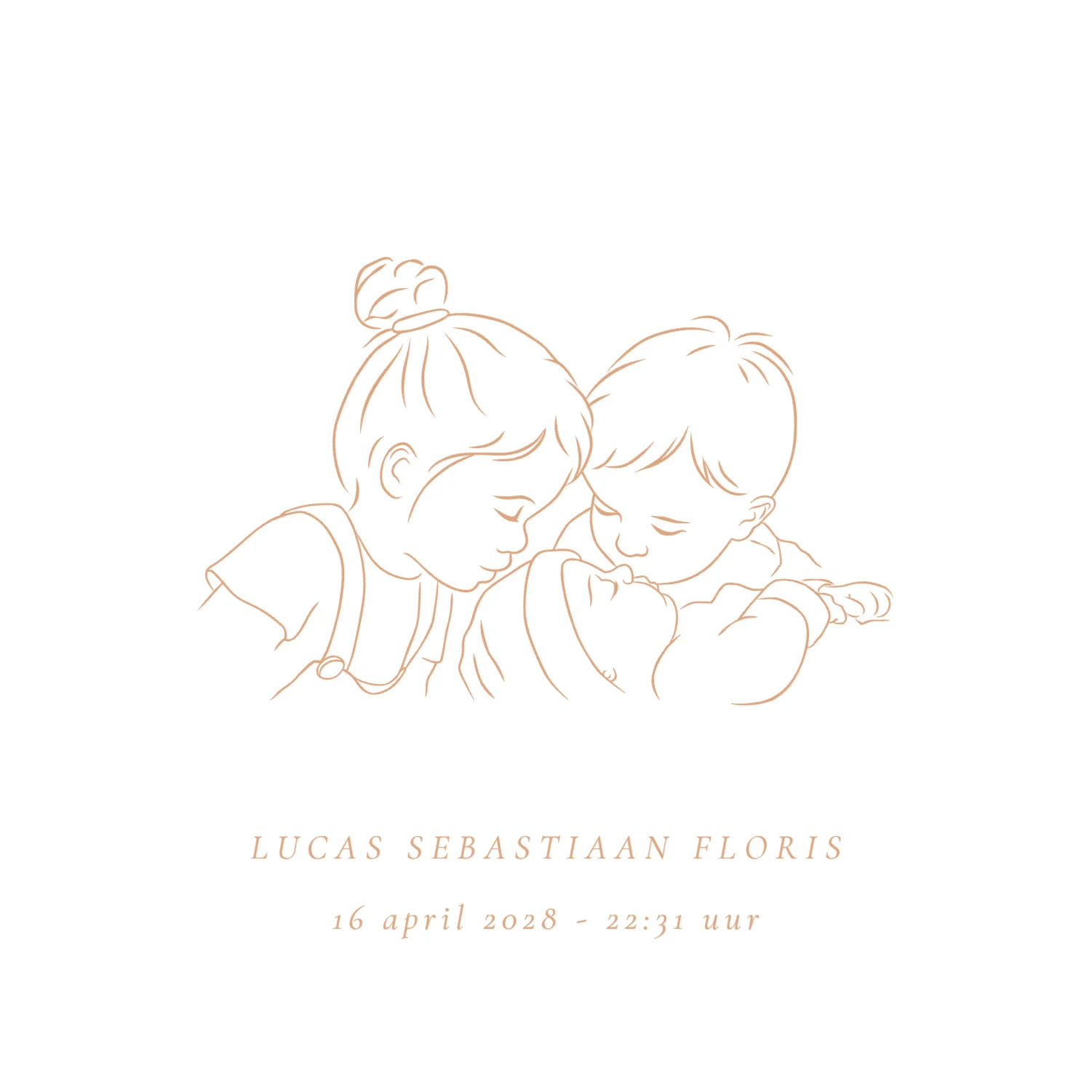 Derde kindje met grote zus en broer