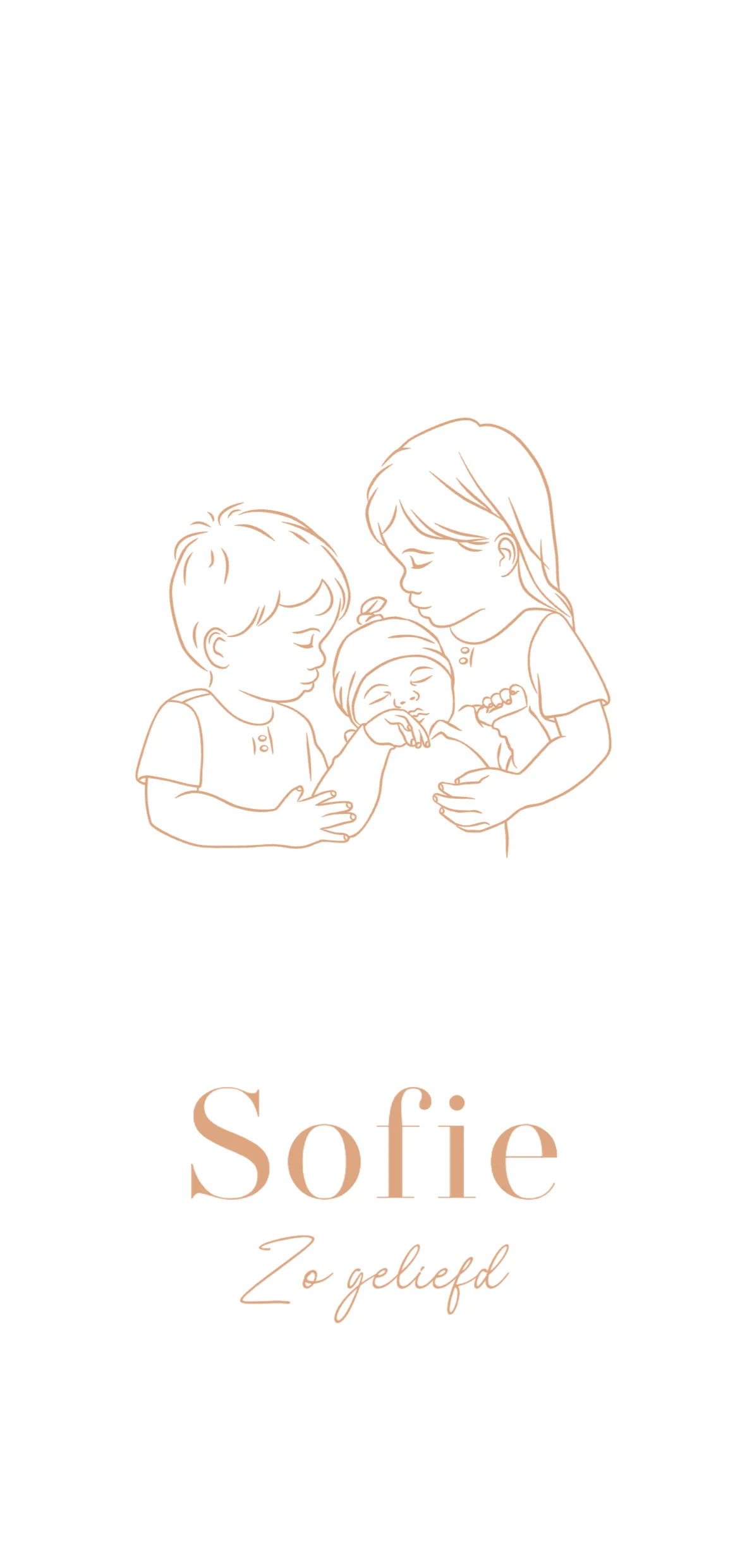 Grote zus en broer met baby - Voorkant