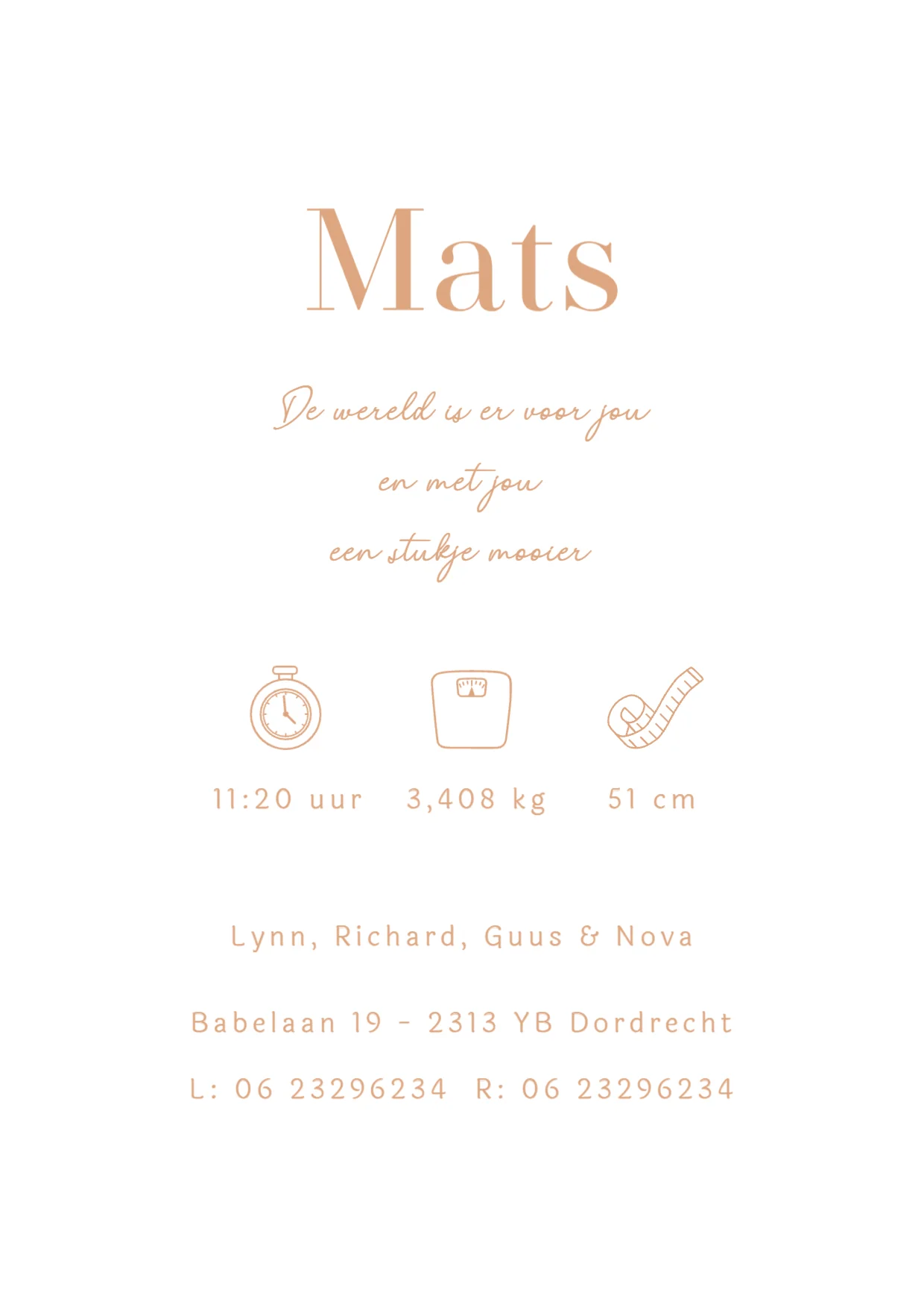 Lijntekening voor een derde kindje binnenkant