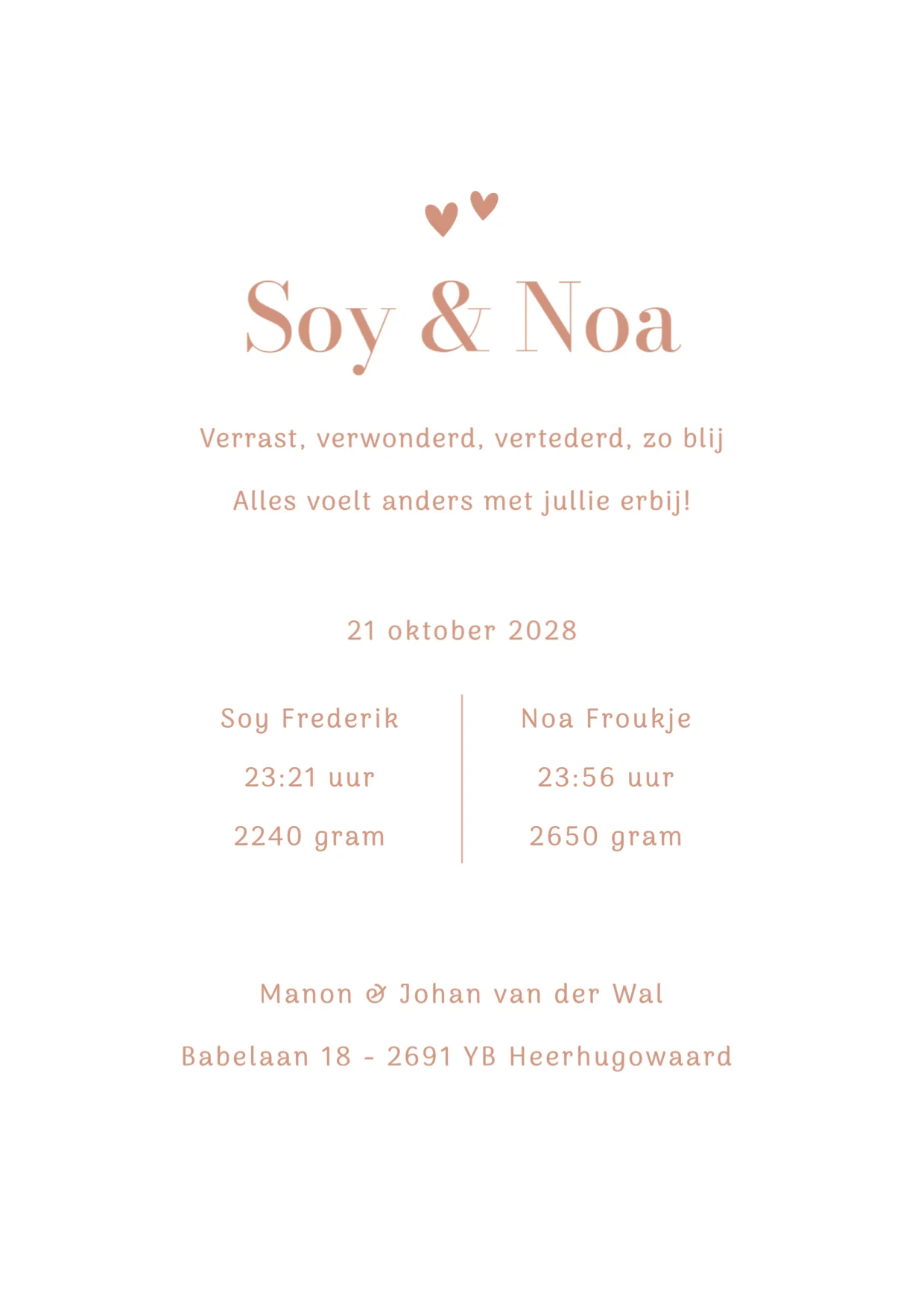 Tweeling - Binnenkant