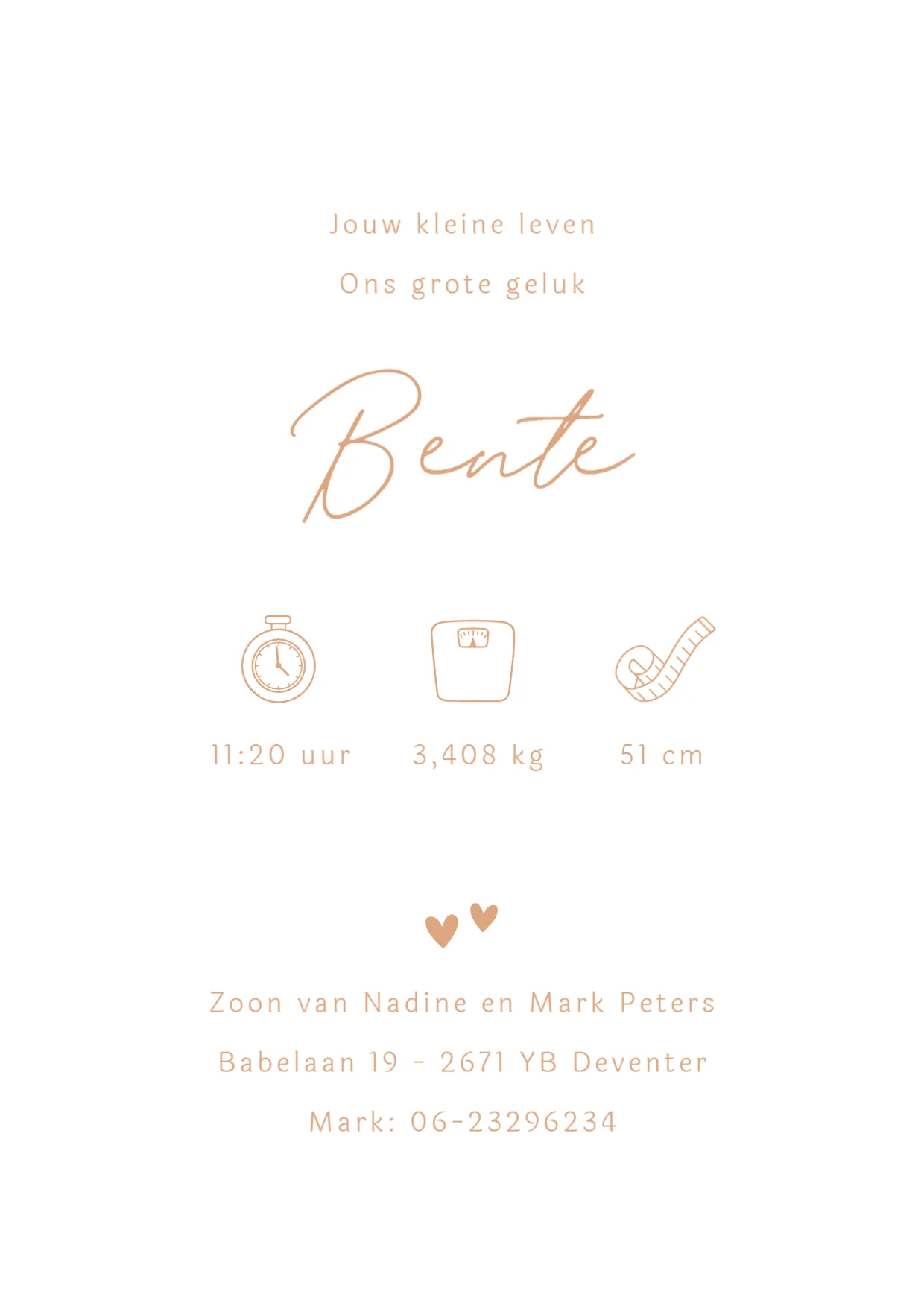 Baby in handen binnenkant