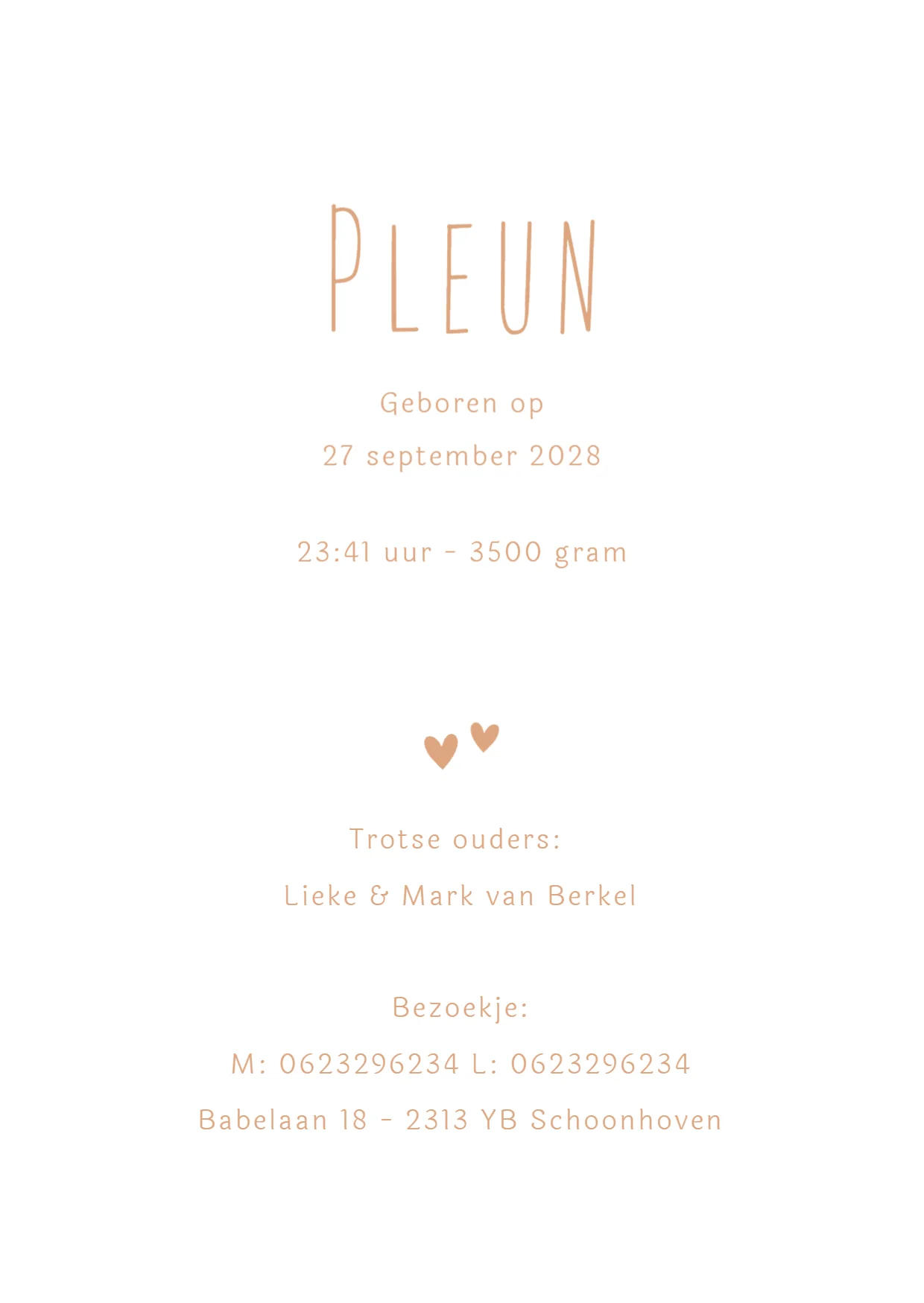 Lijntekening eerste kindje binnenkant