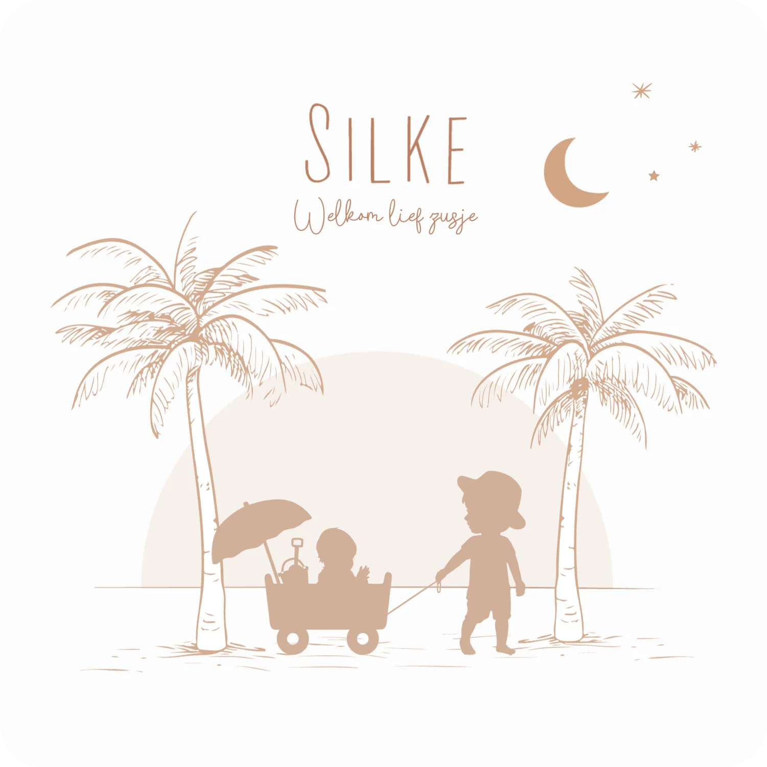 Silhouetjes met bolderkar