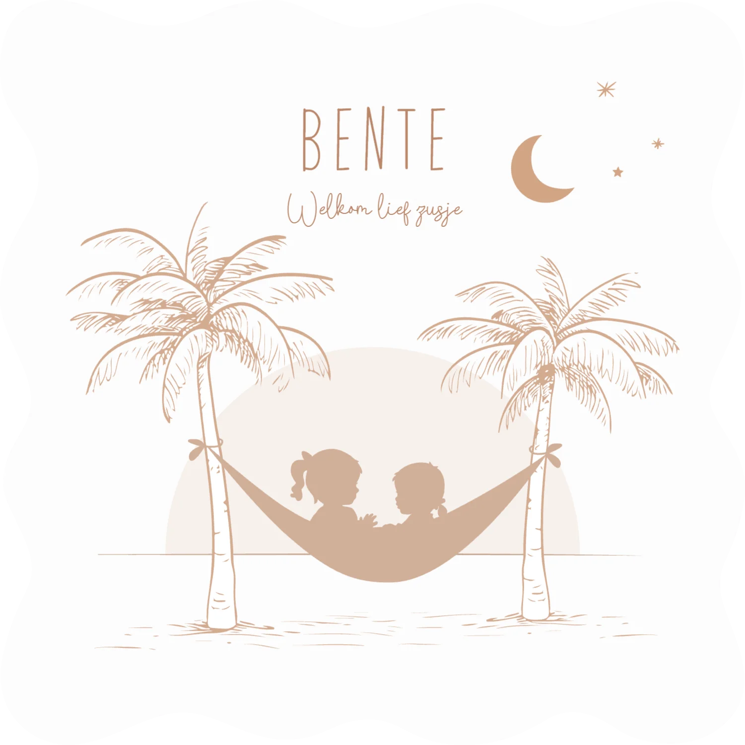 Zusjes in hangmat - Voorkant