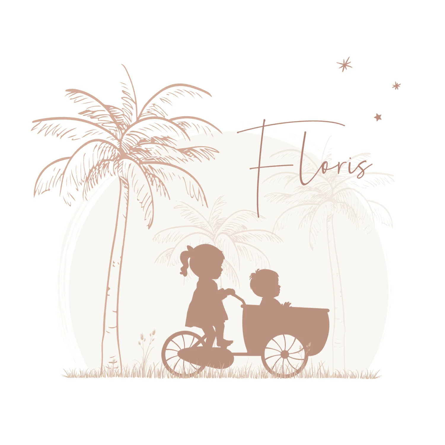 Silhouet met bakfiets