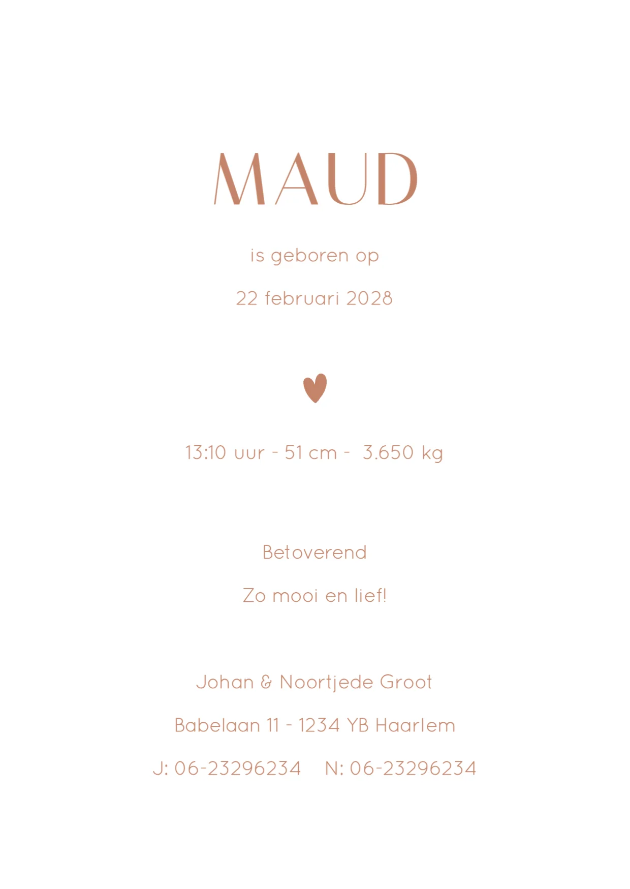 Basic naam met hartje binnenkant