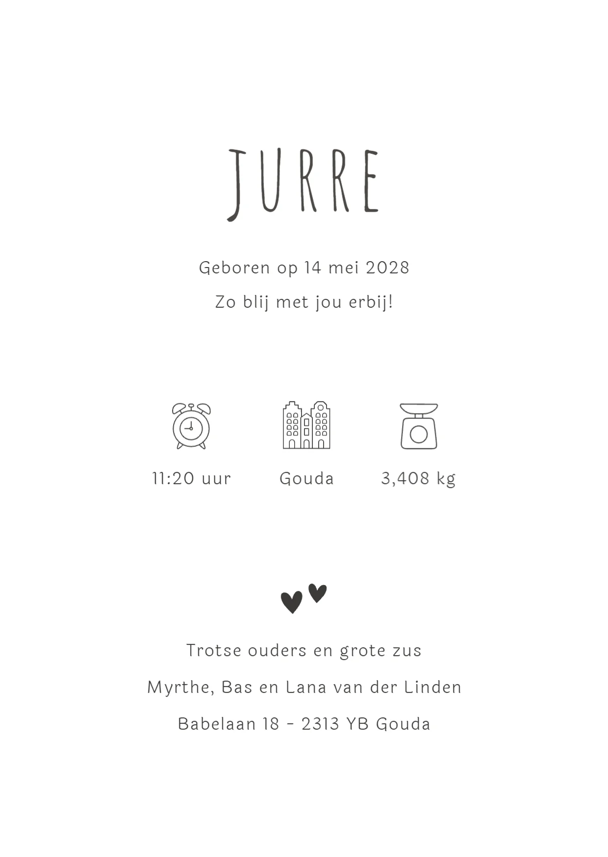 Grote zus met ballon bij wiegje binnenkant