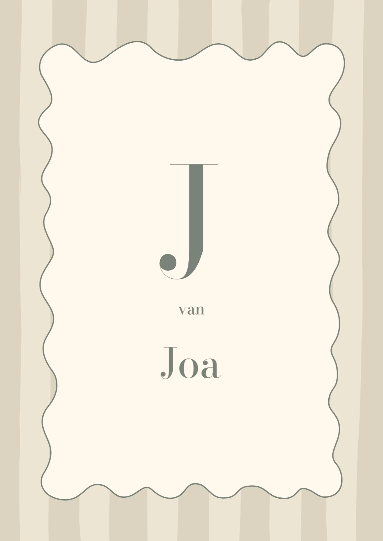 Golvend kader met initiaal