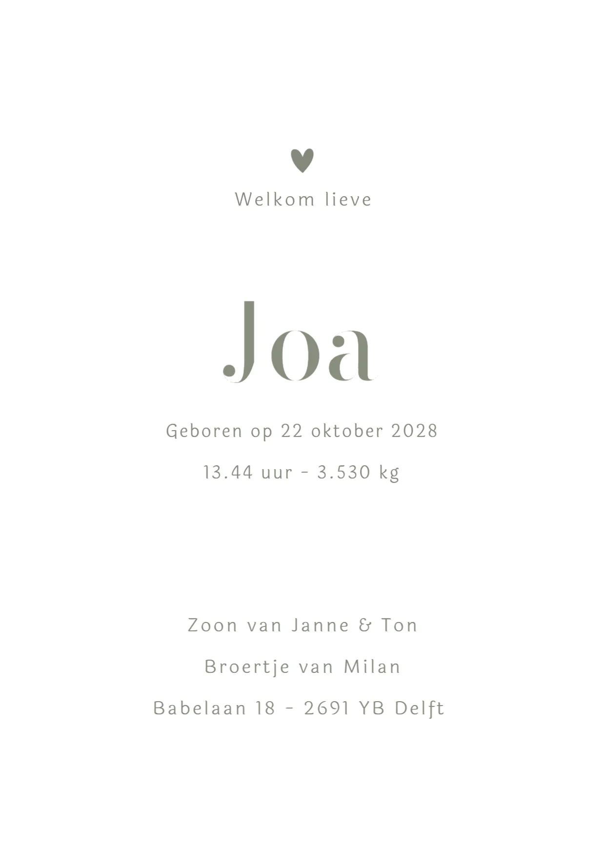 Golvend kader met initiaal binnenkant