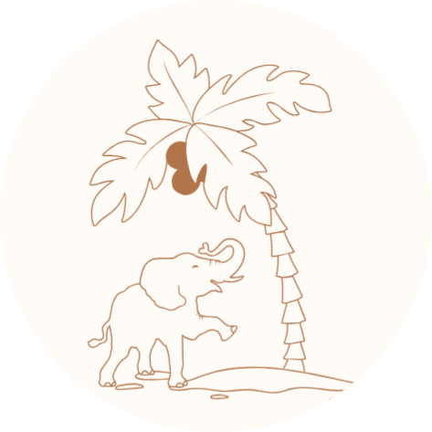 Olifantje onder palmboom