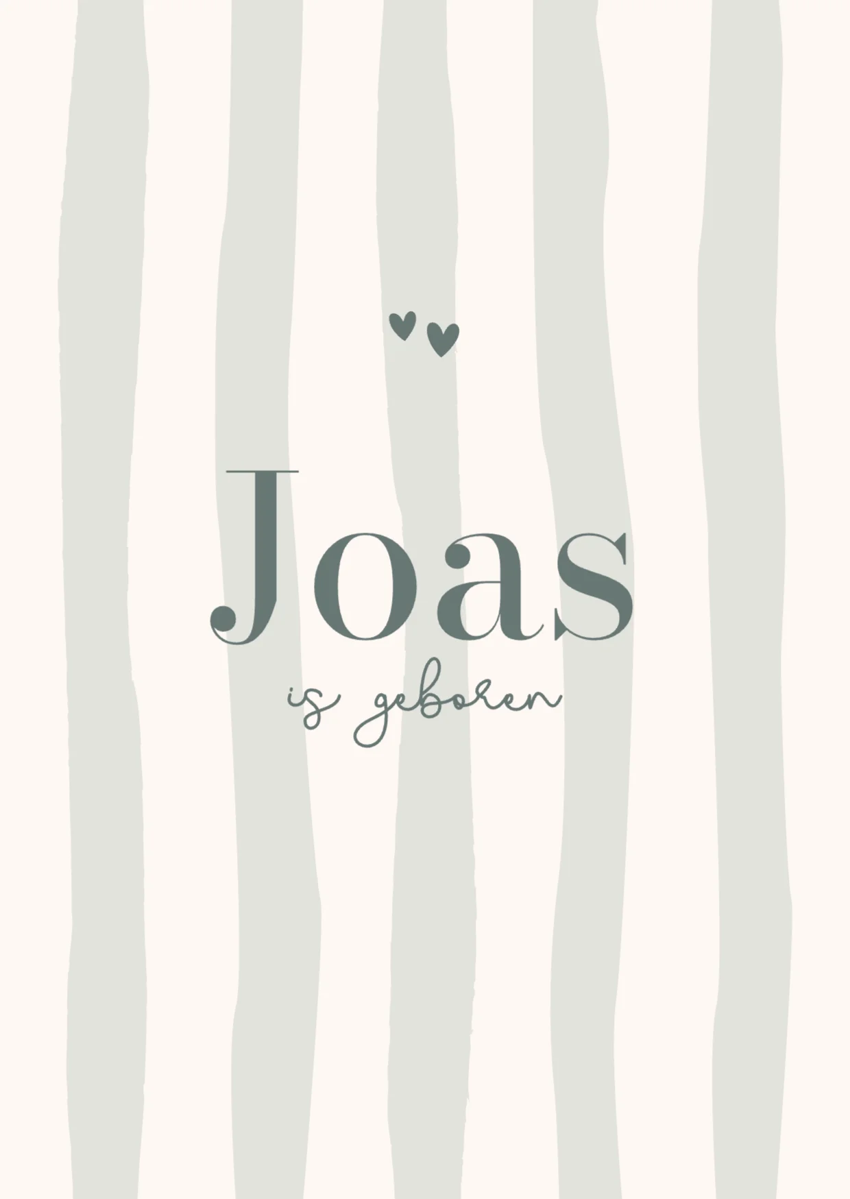 Geboortekaartje met streepjes