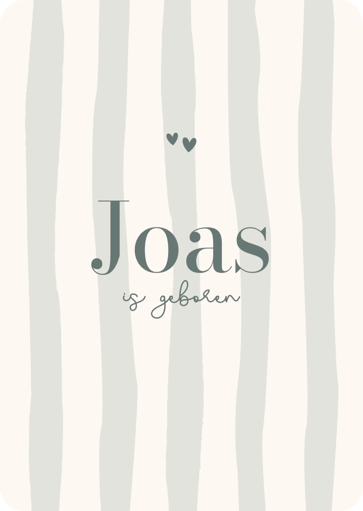Geboortekaartje met streepjes