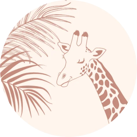 Giraf en aapje met baby