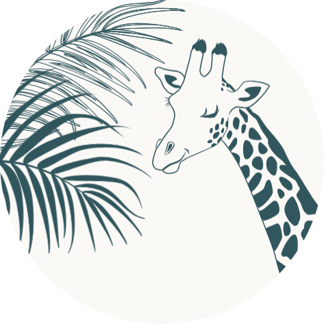 Giraf en aapje met baby