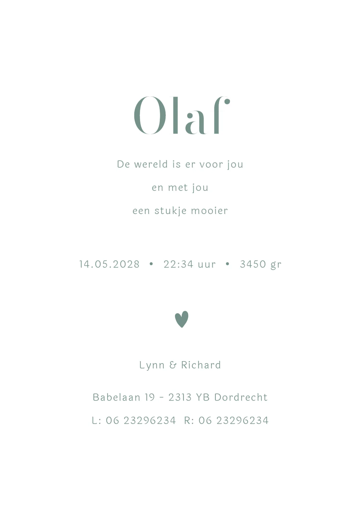 Initiaal met naam - Terug