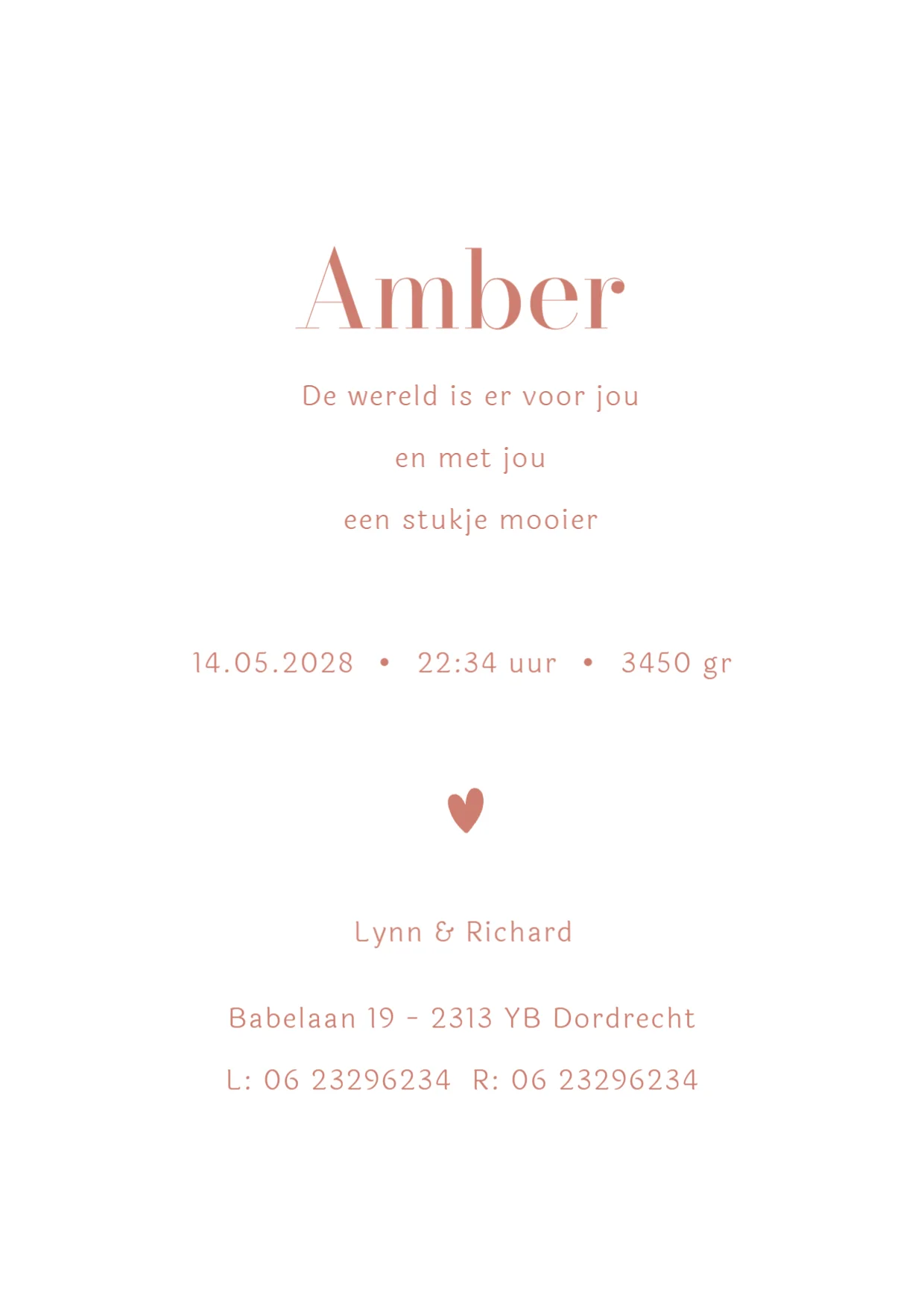 Initiaal voor een meisje binnenkant