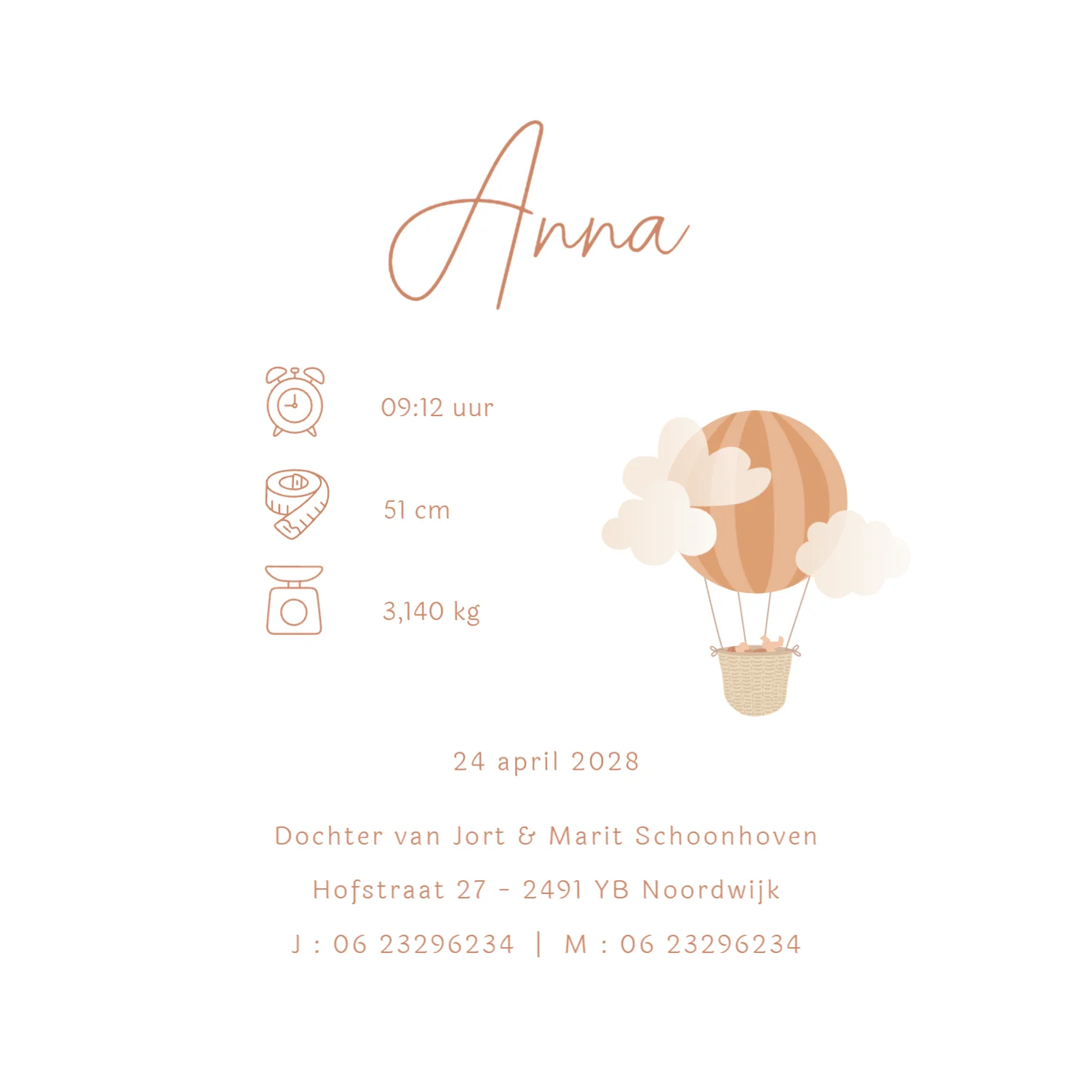 Luchtballon met baby - Terug