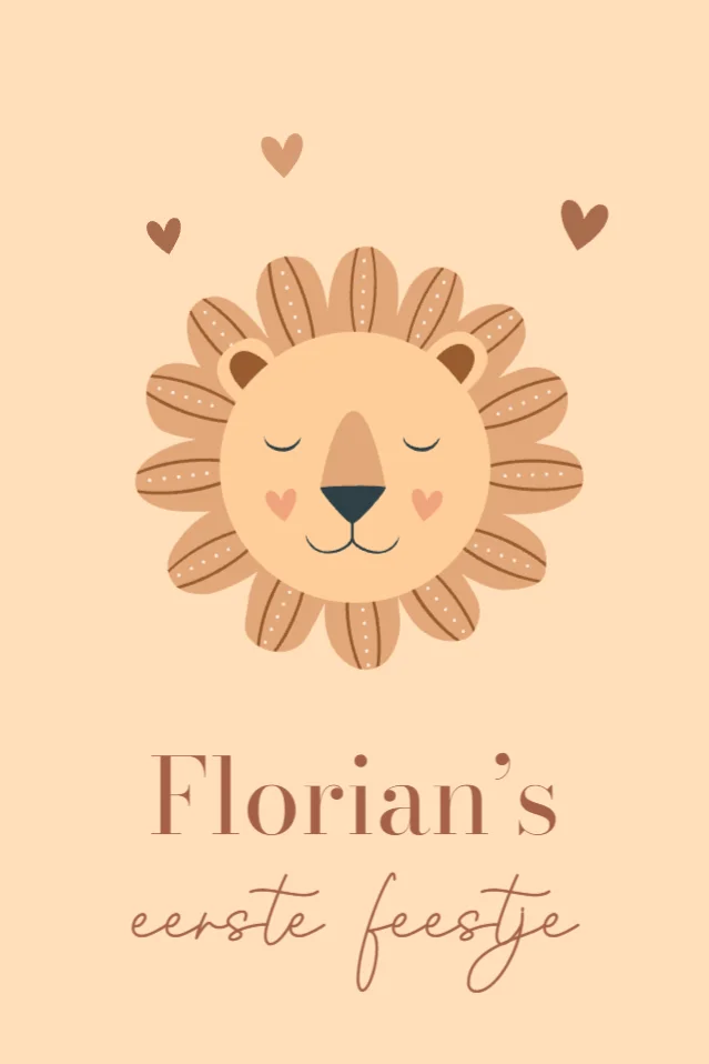 Leeuwtje met feestelijk kader