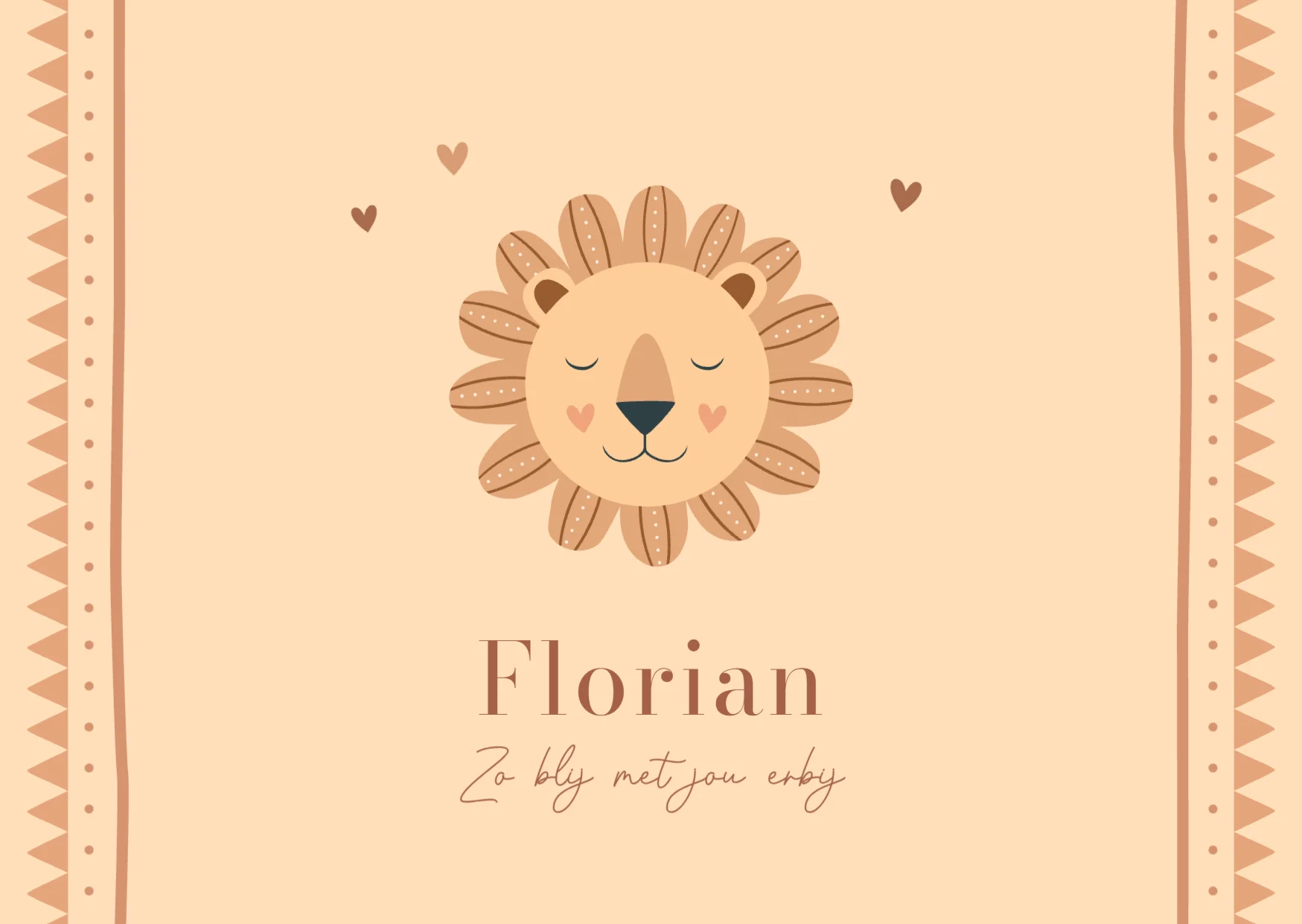 Leeuwtje met feestelijk kader