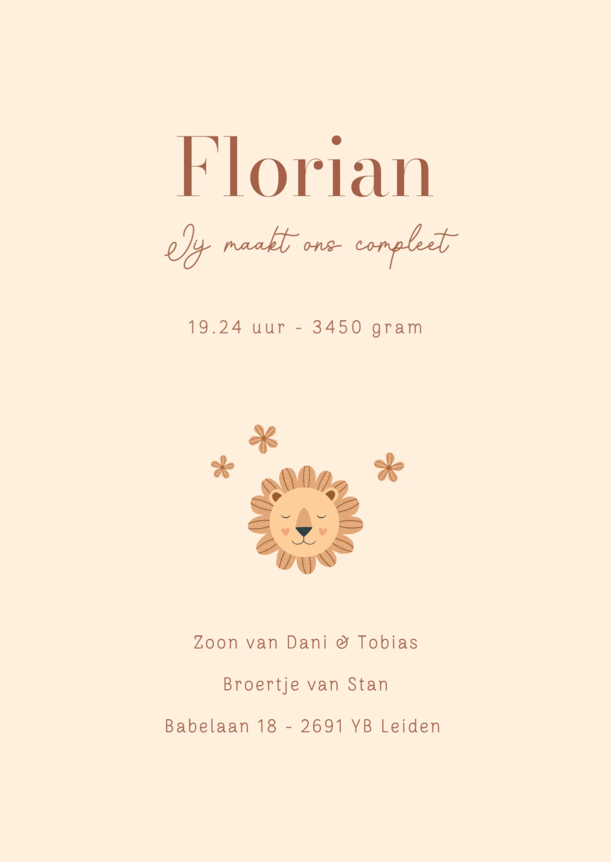 Leeuwtje met hartjes - Terug