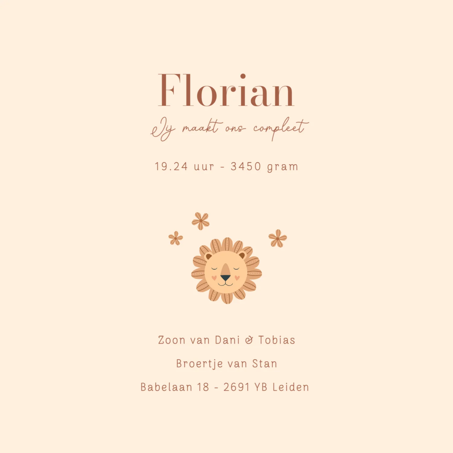 Leeuwtje met hartjes - Terug