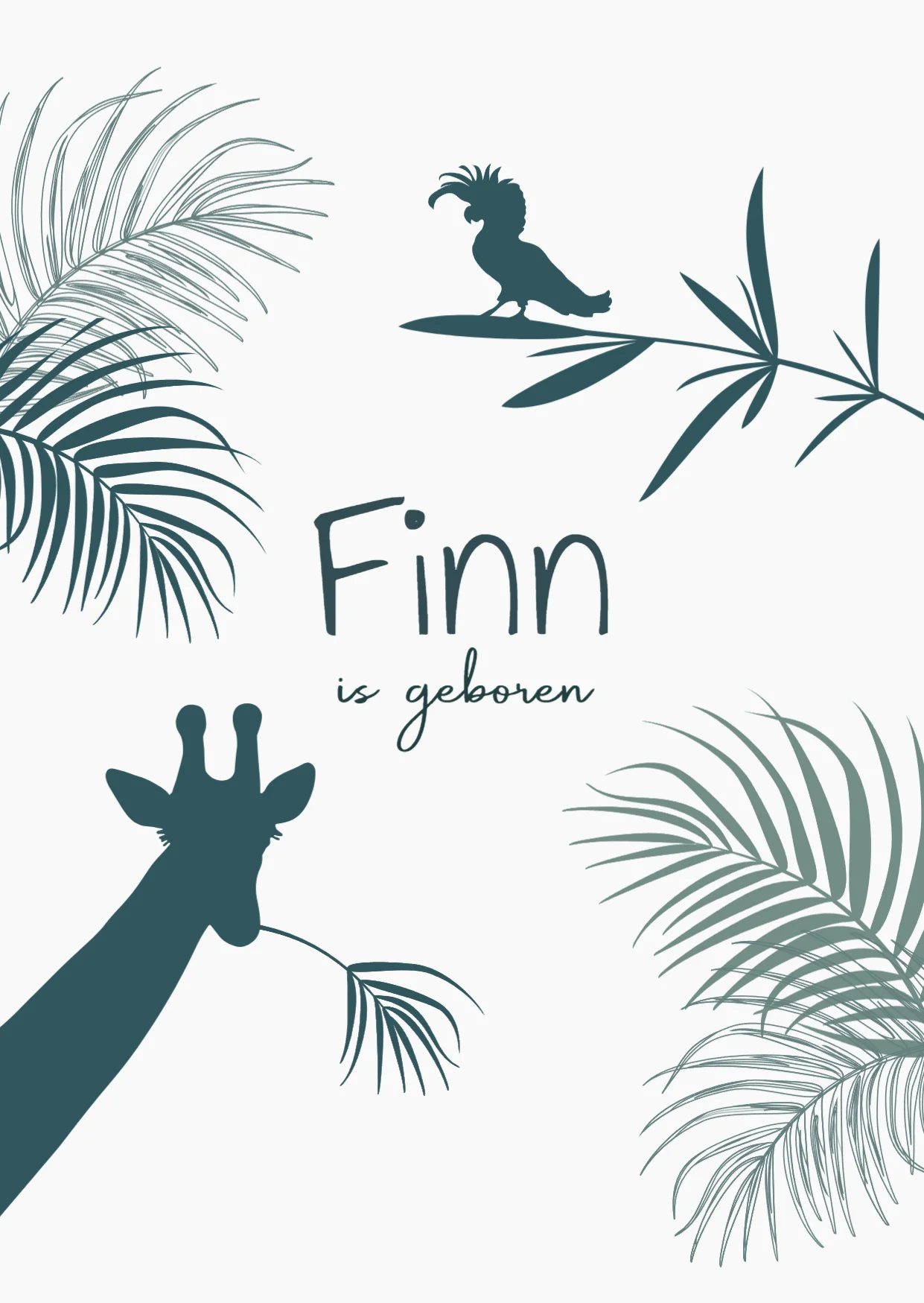 Jungle dieren met palmbladeren