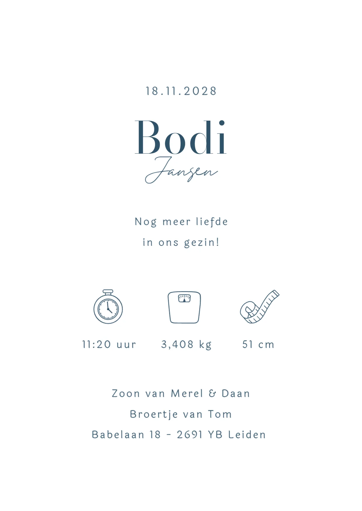 Initiaal met naam binnenkant