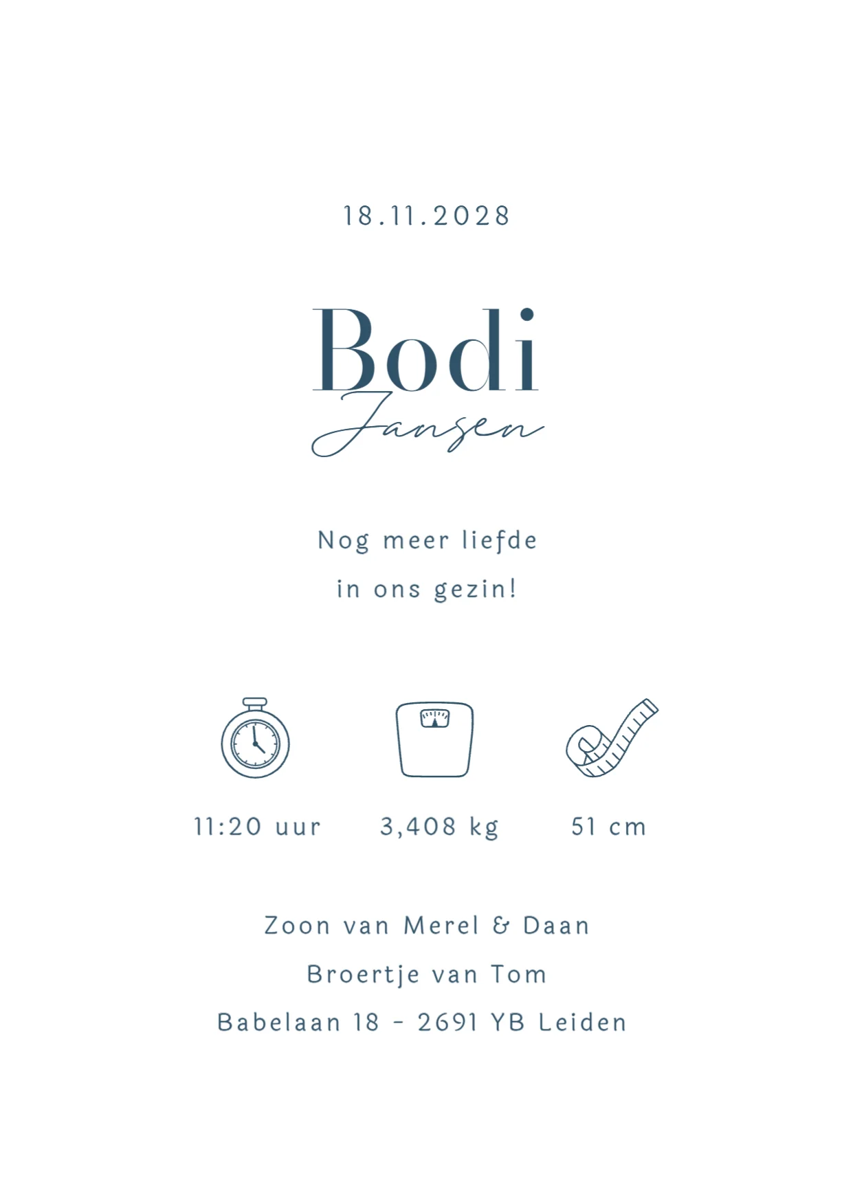 Initiaal met naam - Terug