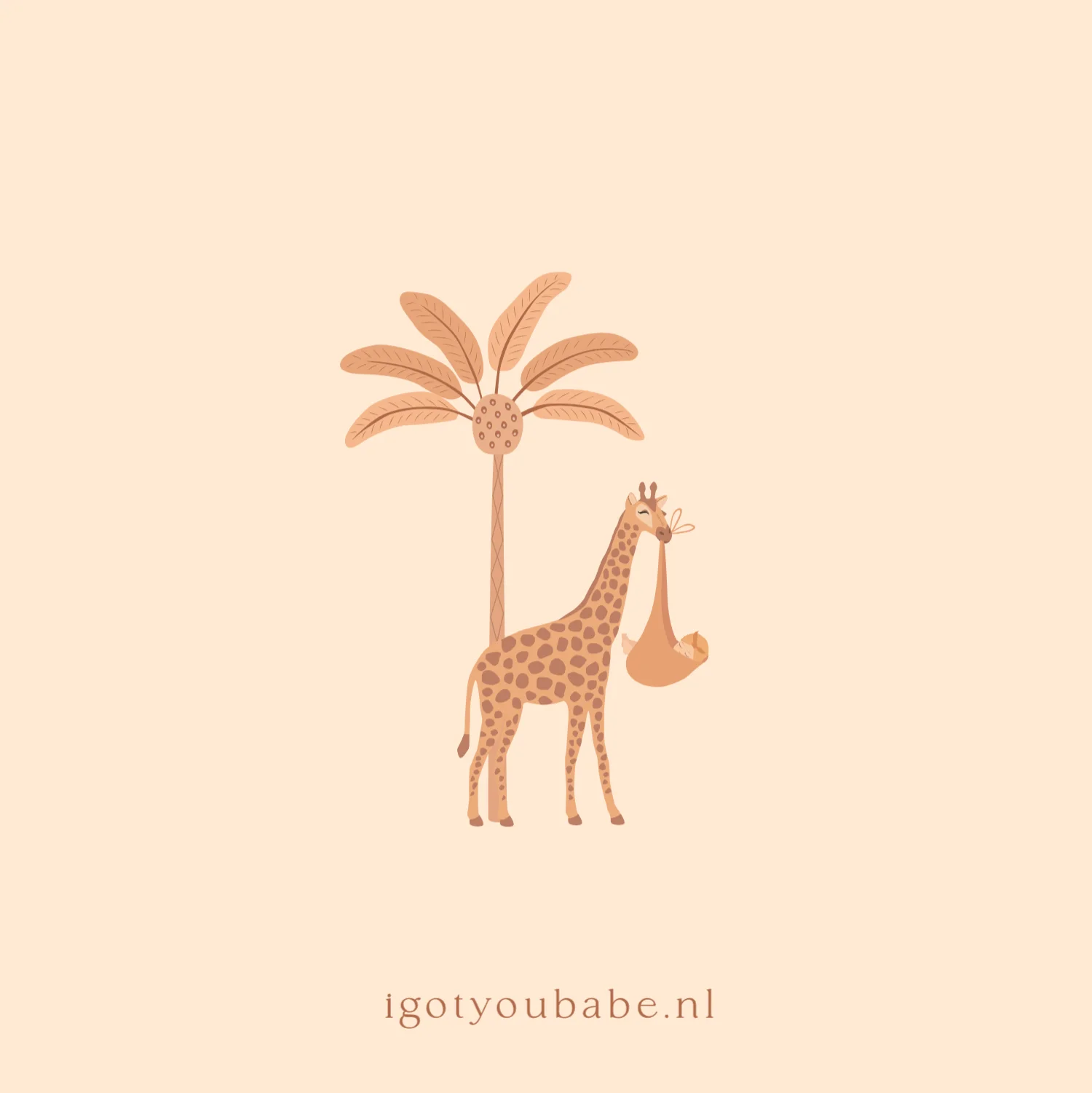 Giraf met baby - Terug