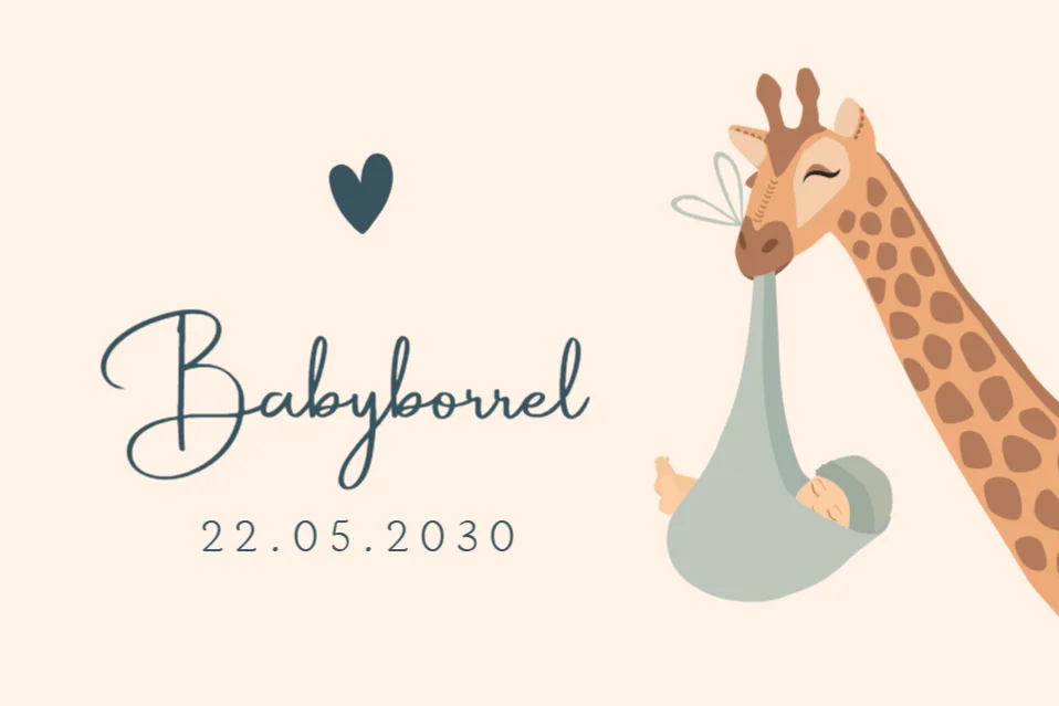 Giraf met grote zus en baby broertje