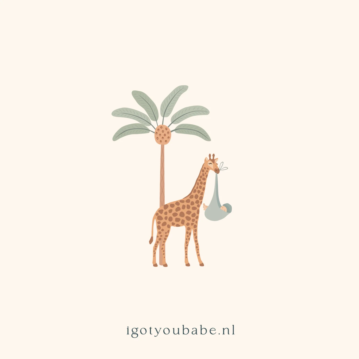 Giraf met grote broer en baby - Terug