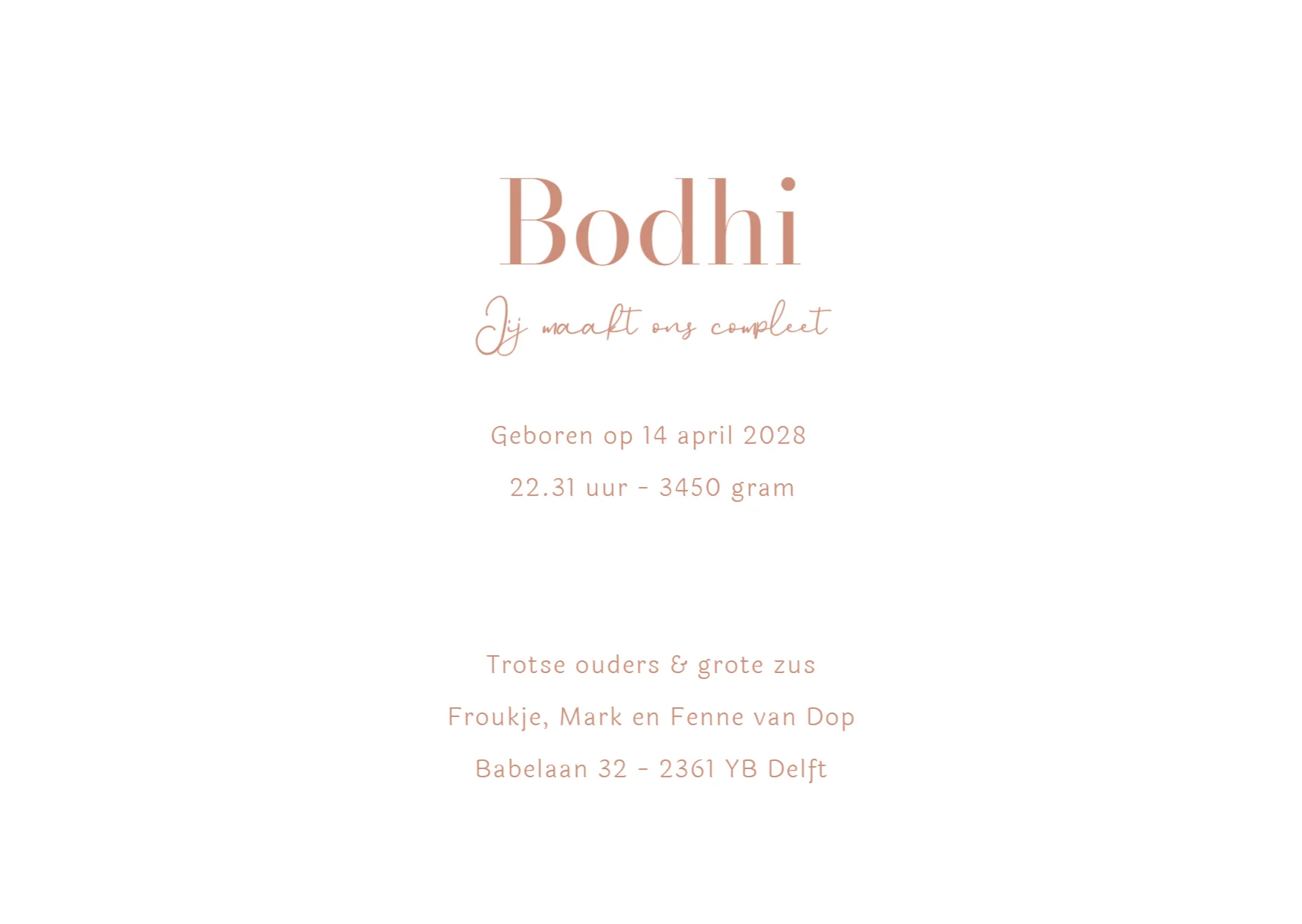 Eendjes met initiaal - Binnenkant