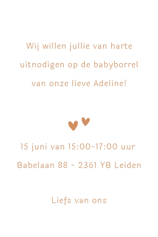 Baby's eerste pakje - Terug